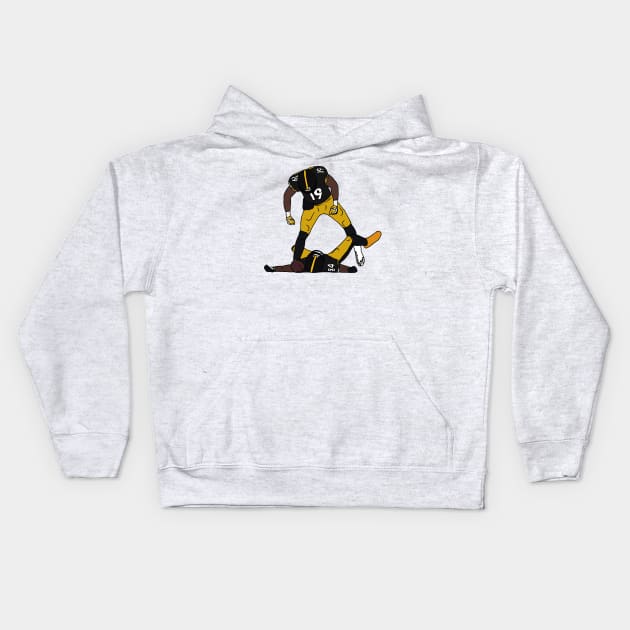 Juju Smith-Schuster And Antonio Brown Celebration Kids Hoodie by rattraptees